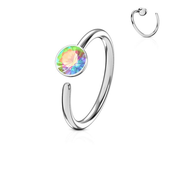 Neusring piercing met platte steen - Afbeelding 3