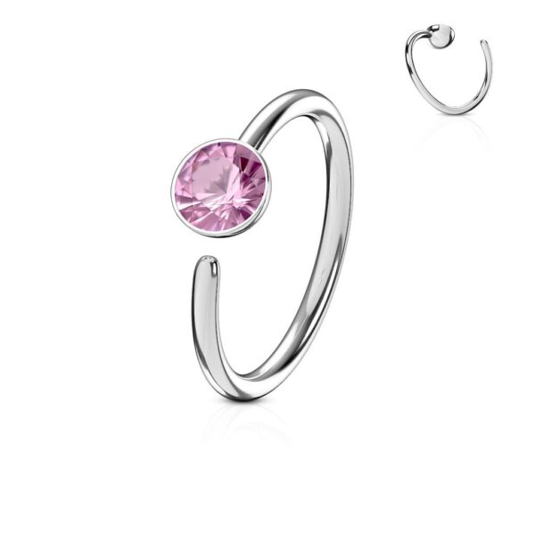 Neusring piercing met platte steen - Afbeelding 5