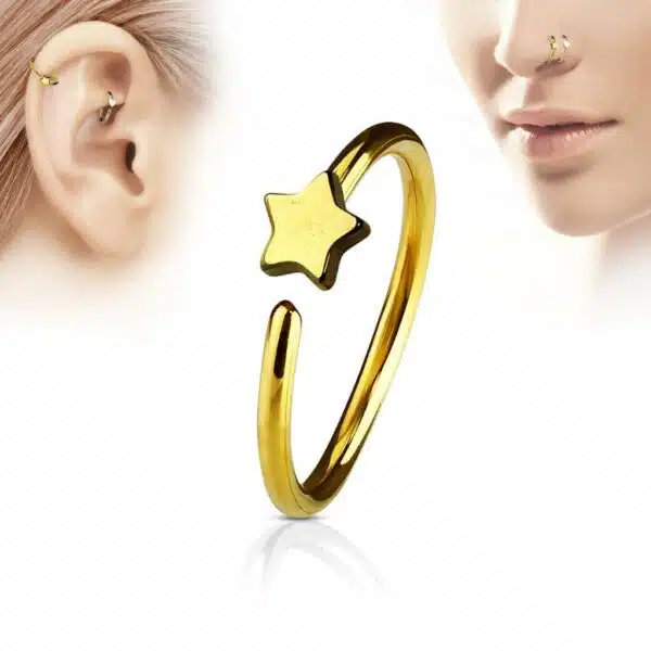 Piercing met ster in verschillende kleuren - Afbeelding 2