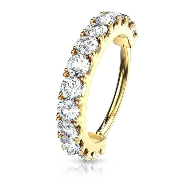 Piercing ring met 12 kristallen in verschillende kleuren - Afbeelding 5