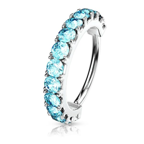 Piercing ring met 12 kristallen in verschillende kleuren - Afbeelding 12