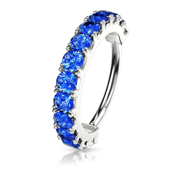 Piercing ring met 12 kristallen in verschillende kleuren - Afbeelding 9