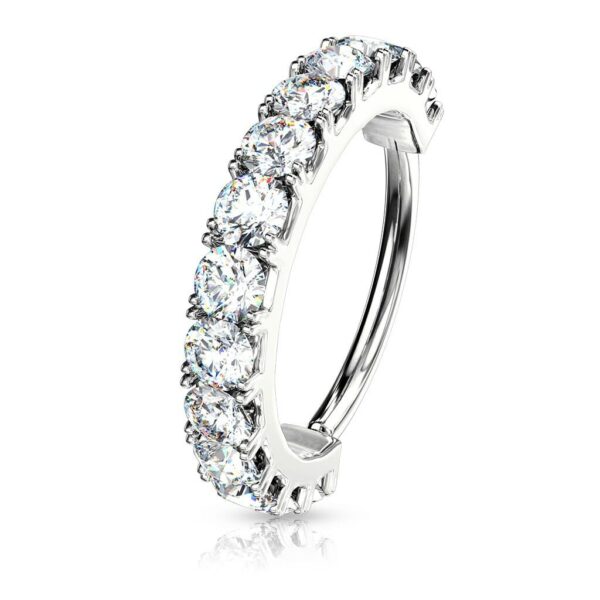 Piercing ring met 12 kristallen in verschillende kleuren - Afbeelding 6
