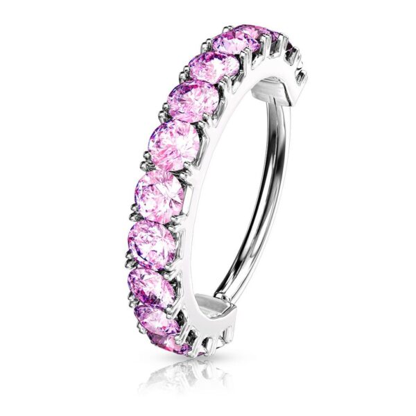 Piercing ring met 12 kristallen in verschillende kleuren - Afbeelding 11