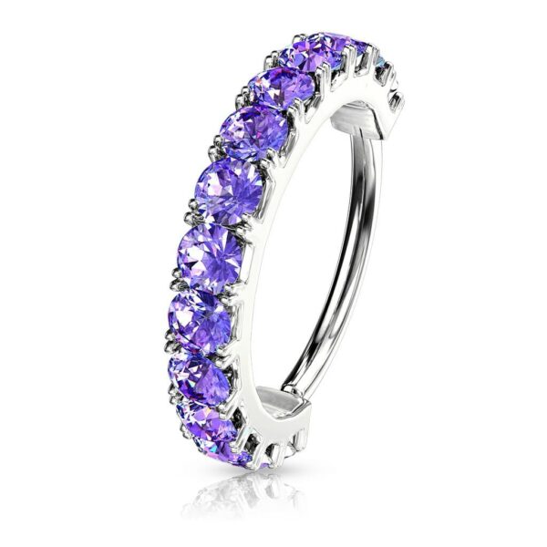 Piercing ring met 12 kristallen in verschillende kleuren - Afbeelding 14