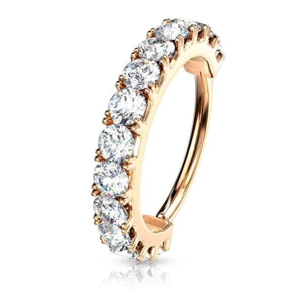 Piercing ring met 12 kristallen in verschillende kleuren - Afbeelding 7