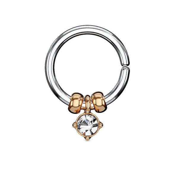 Piercing ring met hangende kristal - Afbeelding 6