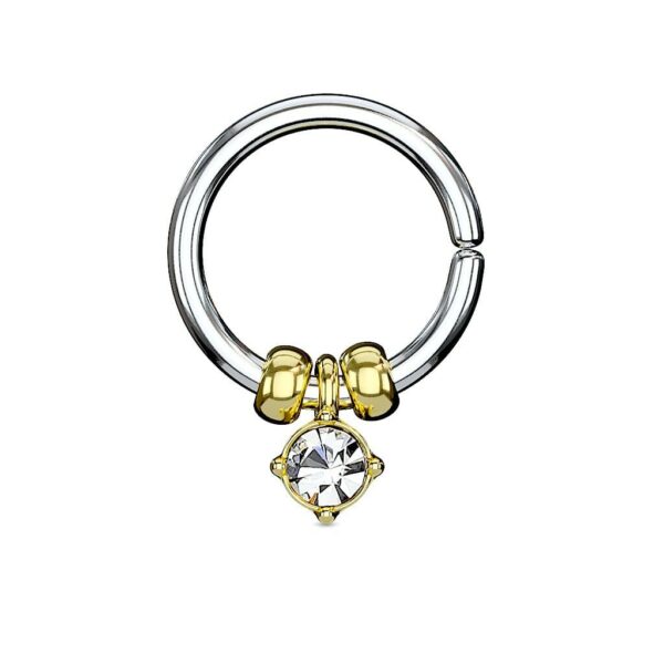 Piercing ring met hangende kristal - Afbeelding 7