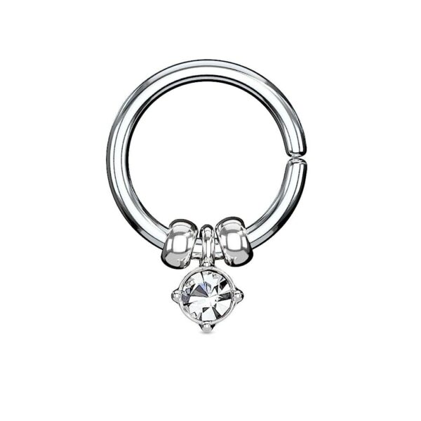 Piercing ring met hangende kristal - Afbeelding 5