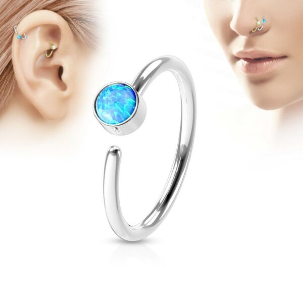 Piercing ring met Opaal steen in verschillende kleuren - Afbeelding 2