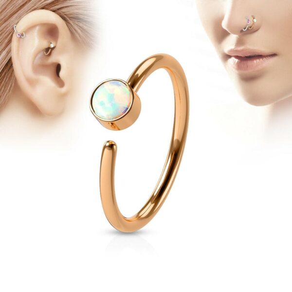 Piercing ring in verschillende kleuren met Opaal steen - Afbeelding 4