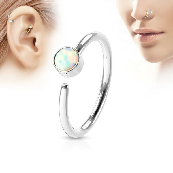 Piercing ring met Opaal steen in verschillende kleuren - Afbeelding 3