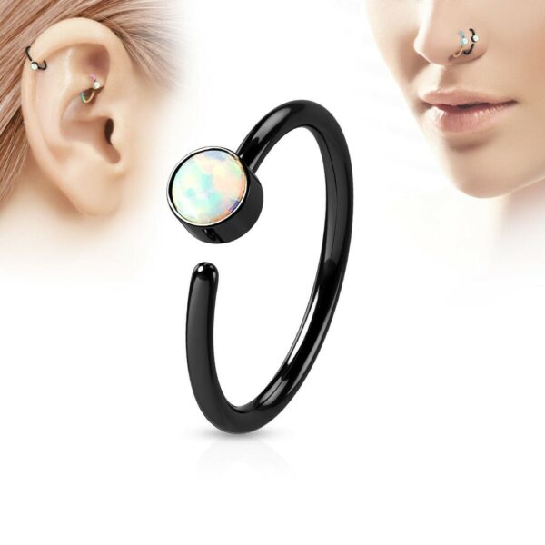 Piercing ring in verschillende kleuren met Opaal steen - Afbeelding 3