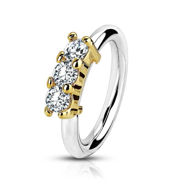 Piercing ring met  opgelegde steentjes - Afbeelding 6