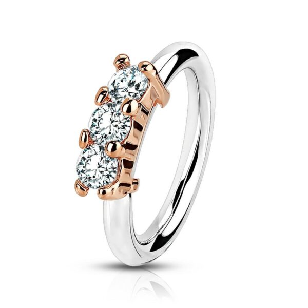 Piercing ring met  opgelegde steentjes - Afbeelding 7