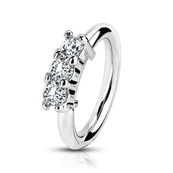 Piercing ring met  opgelegde steentjes - Afbeelding 5