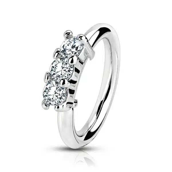 Piercing ring met  opgelegde steentjes - Afbeelding 5