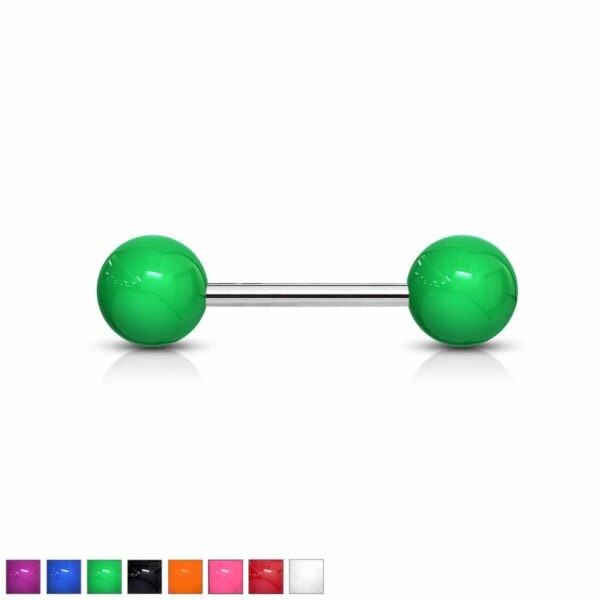 Rechte Barbell met gekleurde acrybal