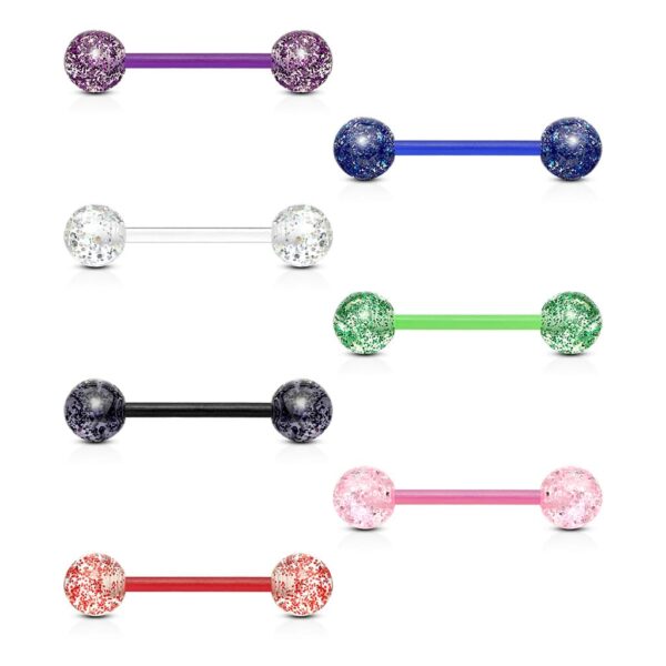 Rechte barbell met glitters - Afbeelding 3