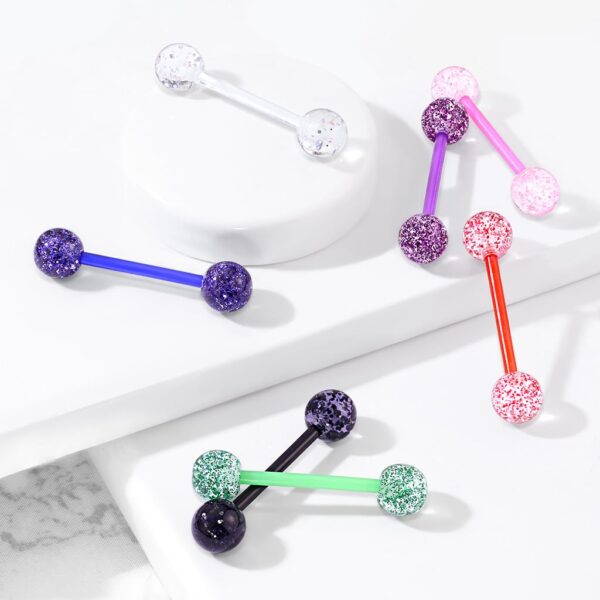 Rechte barbell met glitters - Afbeelding 4