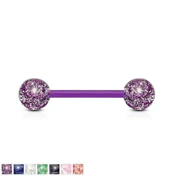 Rechte barbell met glitters