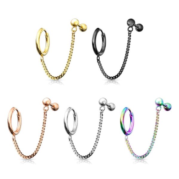 Ring en barbell ketting in verschillende kleuren - Afbeelding 3