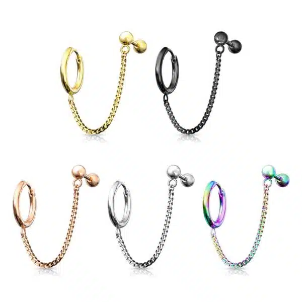 Ring en barbell ketting in verschillende kleuren - Afbeelding 3