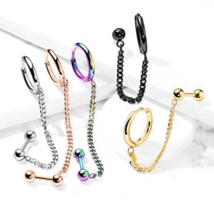 Ring en barbell ketting in verschillende kleuren