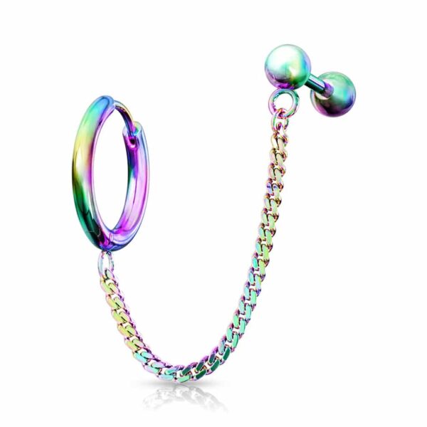 Ring en barbell ketting in verschillende kleuren - Afbeelding 9
