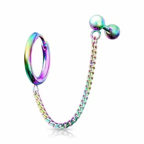 Ring en barbell ketting in verschillende kleuren - Afbeelding 9