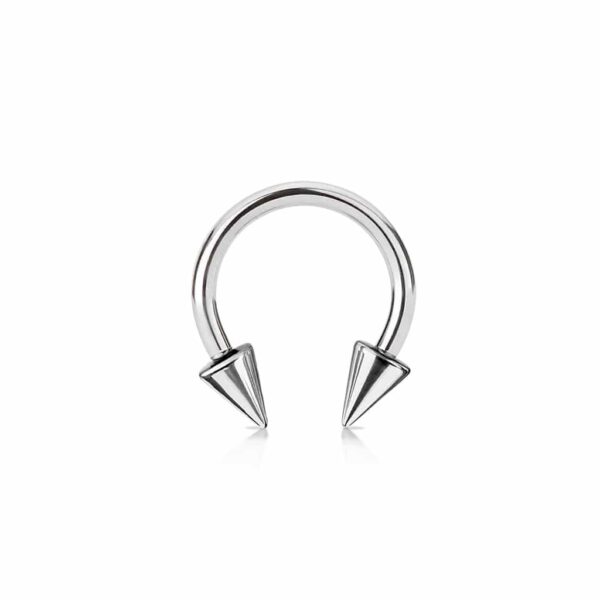 Standaard circular barbell met puntige spikes - Afbeelding 2