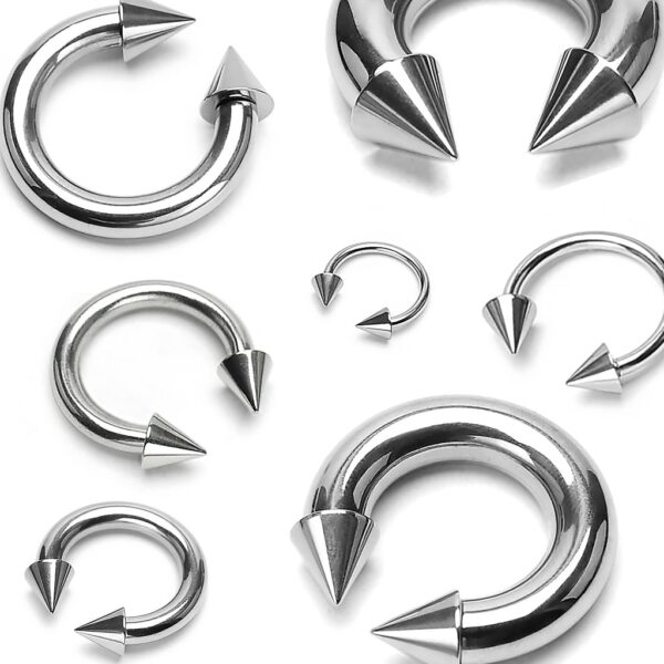 Standaard circular barbell met puntige spikes