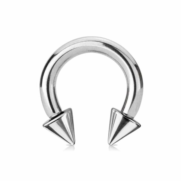 Standaard circular barbell met puntige spikes - Afbeelding 3