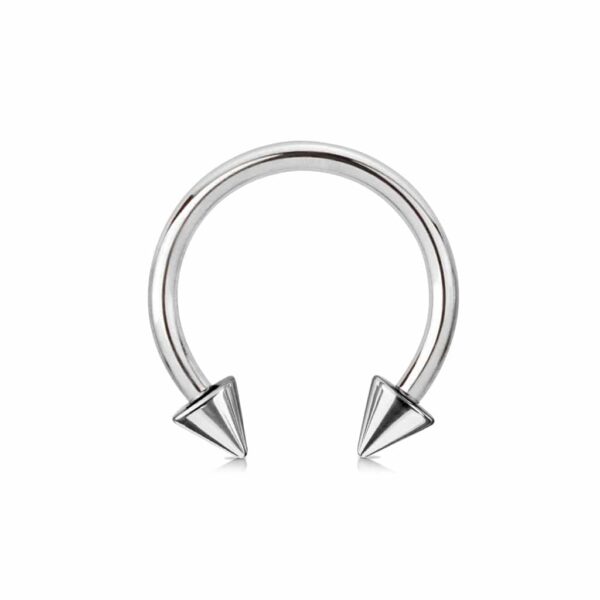 Standaard circular barbell met puntige spikes - Afbeelding 4