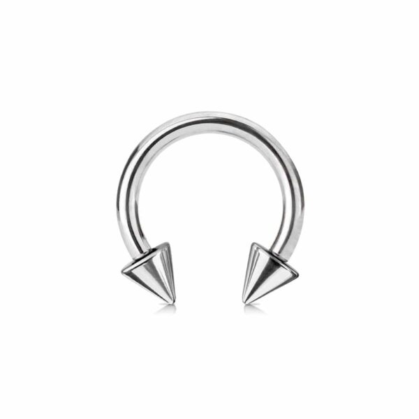 Standaard circular barbell met puntige spikes - Afbeelding 5