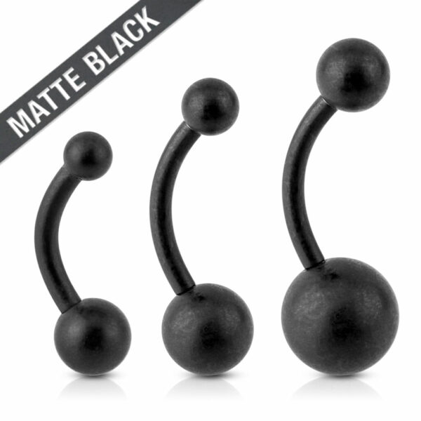 Standaard navelpiercing mat zwart