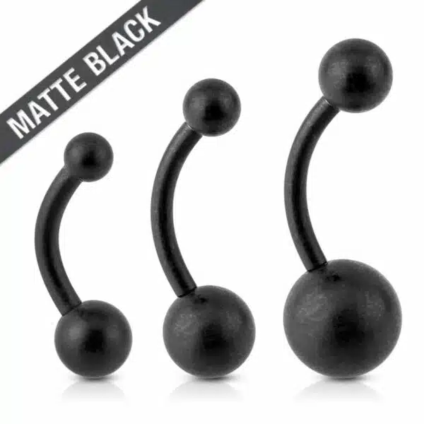 Standaard navelpiercing mat zwart