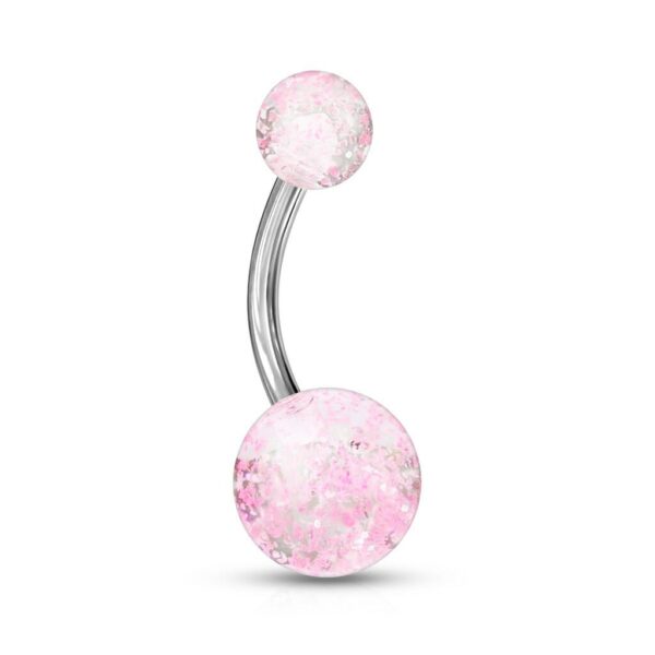 Standaard navelpiercing met Acryl glitter balletjes in kleur - Afbeelding 7