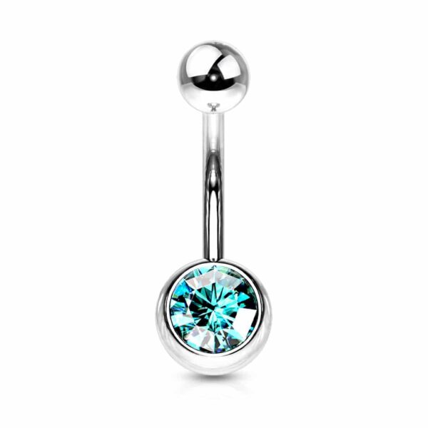 Standaard navelpiercing met gekleurde steen - Afbeelding 11