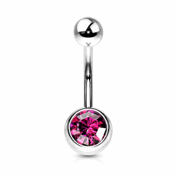 Standaard navelpiercing met gekleurde steen - Afbeelding 7