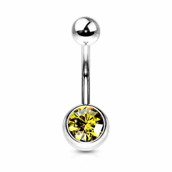 Standaard navelpiercing met gekleurde steen - Afbeelding 25
