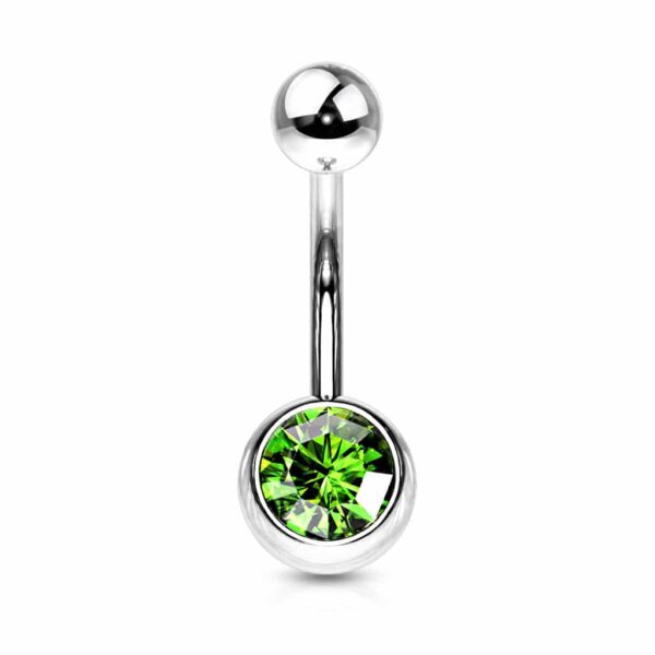 Standaard navelpiercing met gekleurde steen - Afbeelding 8