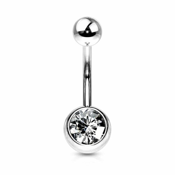 Standaard navelpiercing met gekleurde steen - Afbeelding 17