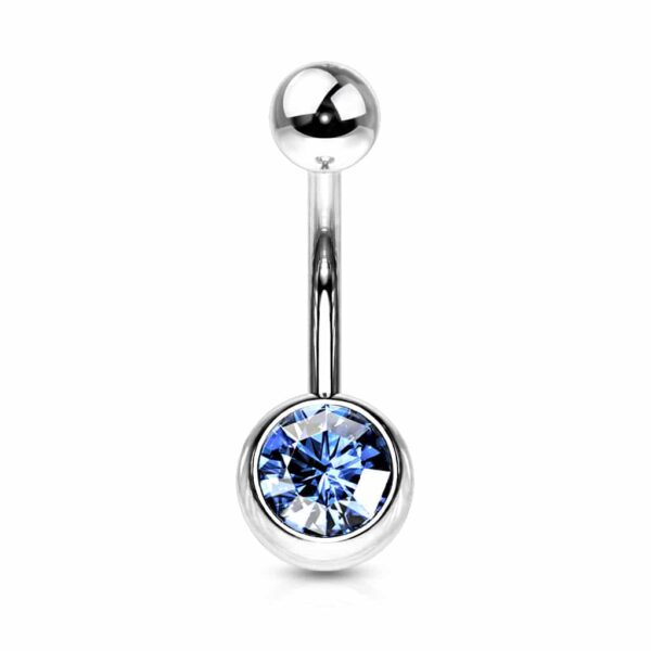 Standaard navelpiercing met gekleurde steen - Afbeelding 21