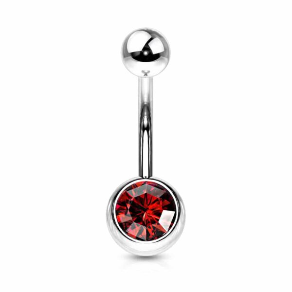 Standaard navelpiercing met gekleurde steen - Afbeelding 24