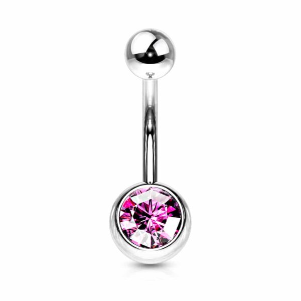 Standaard navelpiercing met gekleurde steen - Afbeelding 22