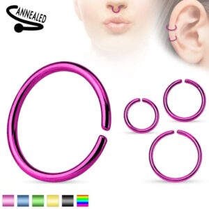 Standaard piercing ring titanium plated in verschillende kleuren