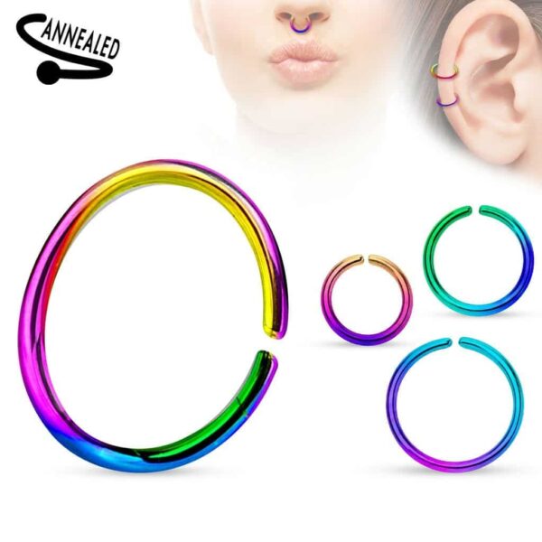 Standaard piercing ring titanium plated in verschillende kleuren - Afbeelding 5
