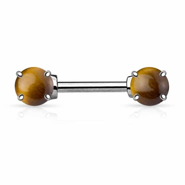 Tepelpiercing barbell met edelsteen - Afbeelding 5