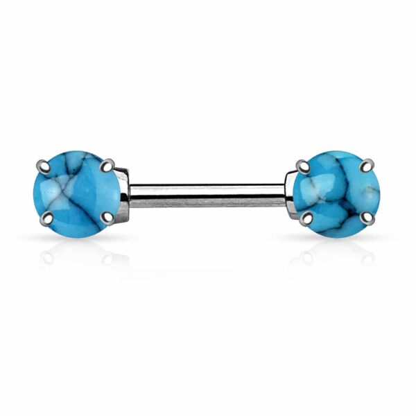 Tepelpiercing barbell met edelsteen - Afbeelding 6